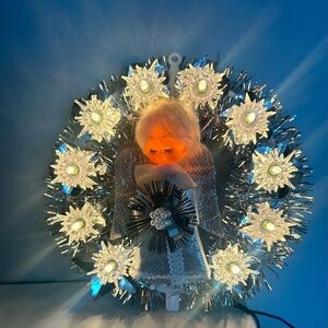 Vintage Light Up Angel Christmas Tree Topper